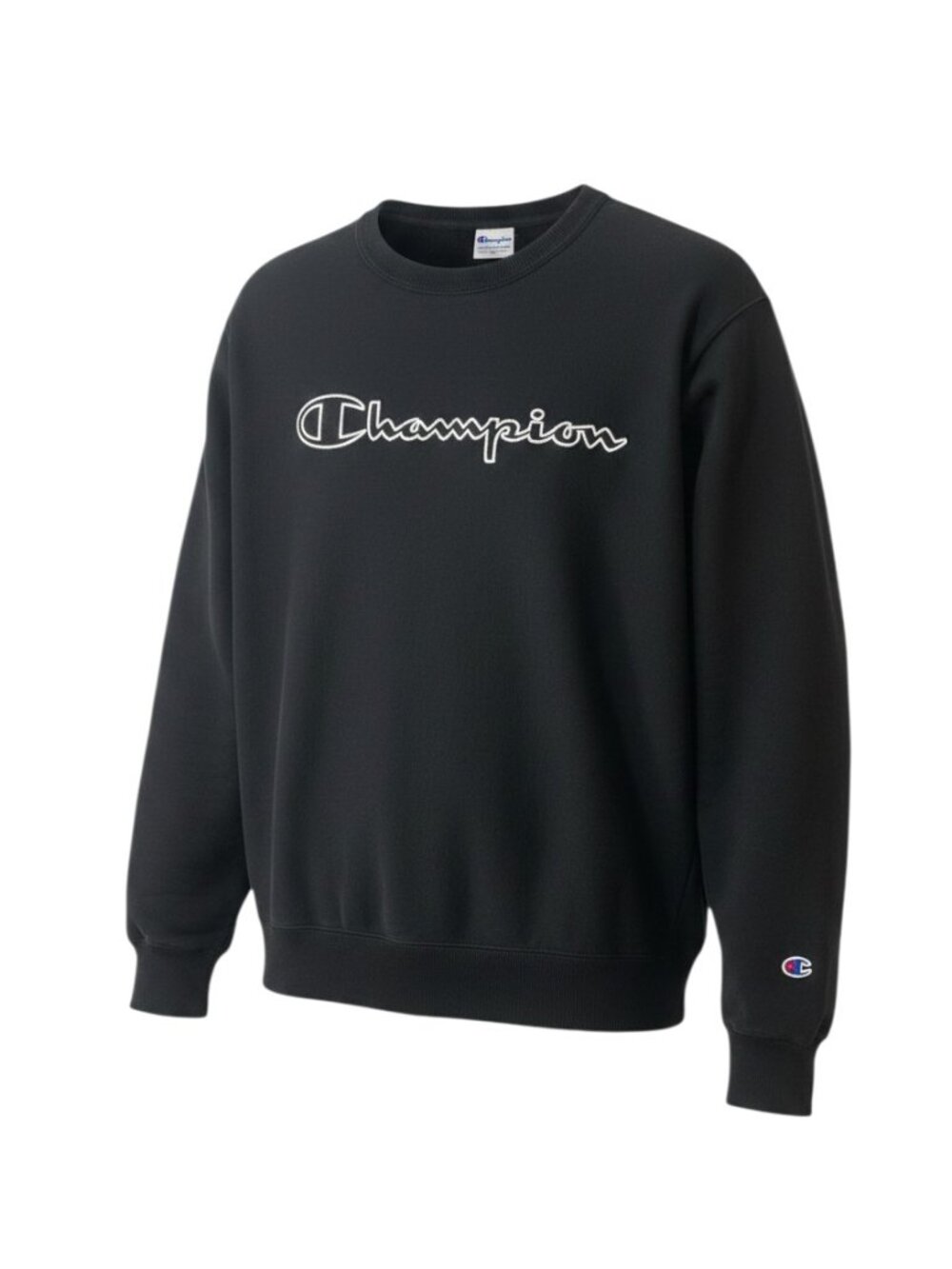 Vintage Champion Unisex Crew Neck Sweatshirt Embroidered Logo Black XL